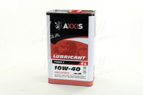 Олива моторн. 10W-40 Power Х (Каністра 4л) Axxis AX-2034 фото товару