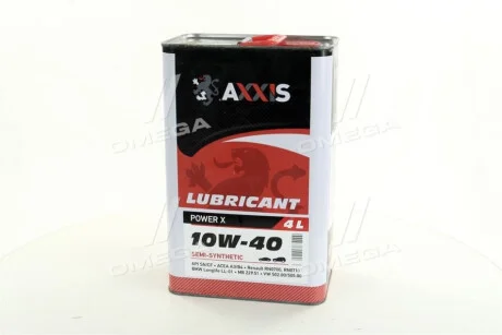 Олива моторн. AXXIS 10W-40 Power Х (Каністра 4л) для Axxis AX-2034 фото товару