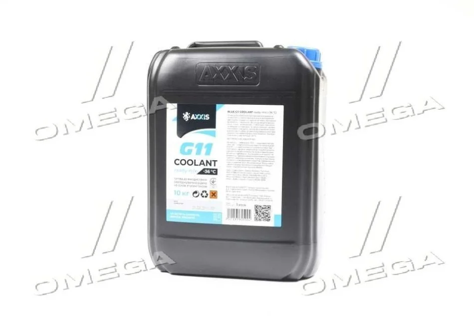 <strong>Антифриз BLUE G11 Сoolant Ready-Mix -36°C <AXXIS> (синій) (Каністра 10кг) Axxis AX-P999-G11B RDM10 (фото 1)</strong>