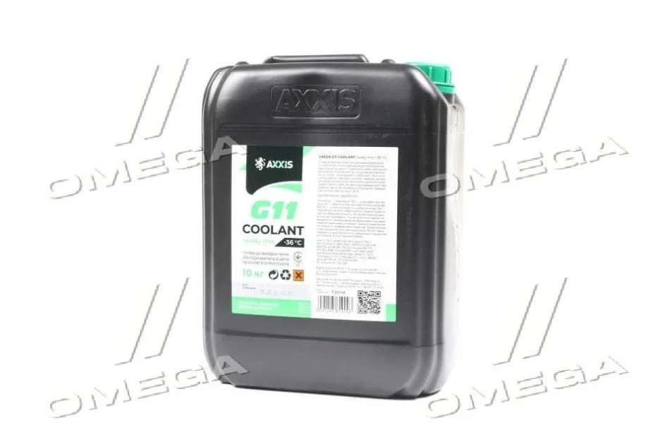 <strong>Антифриз GREEN G11 Сoolant Ready-Mix -36°C<AXXIS> (зелений) (Каністра 10) Axxis AX-P999-G11Gr RDM10 (фото 1)</strong>