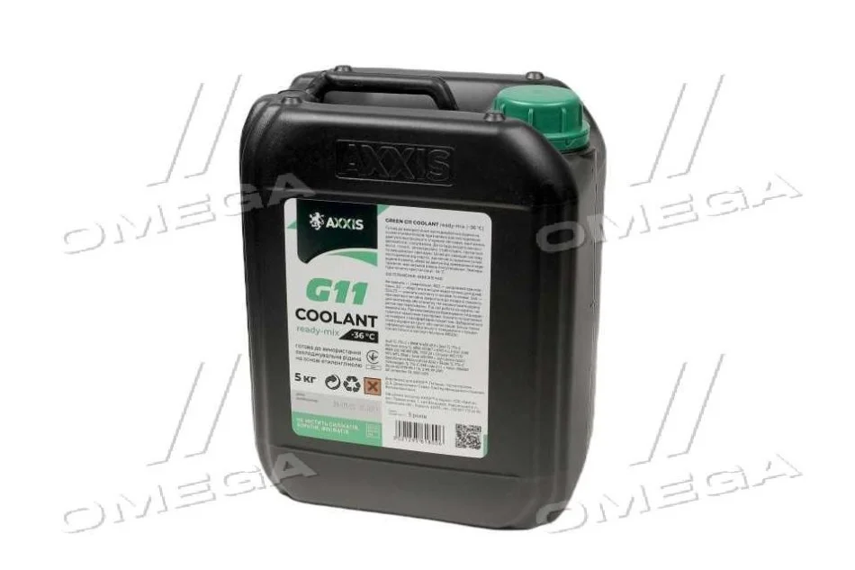 <strong>Антифриз GREEN G11 Сoolant Ready-Mix -36°C <AXXIS> (зелений) (Каністра 5кг) Axxis AX-P999-G11Gr RDM5 (фото 1)</strong>