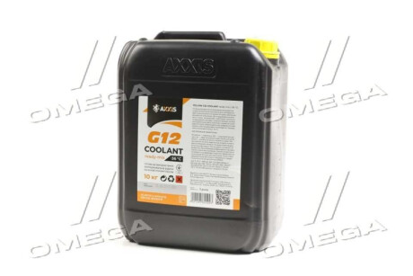 Антифриз YELLOW G12 Сoolant Ready-Mix -36°C <> (жовтий) (Каністра 10кг) Axxis AX-P999-G11Ye RDM10 фото товара