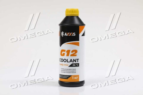 Антифриз YELLOW G12 Сoolant Ready-Mix -36°C<> (жовтий) (Каністра 1кг) Axxis AX-P999-G11Ye RDM1 фото товара