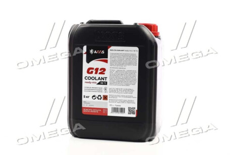 Антифриз RED G12+ Сoolant Ready-Mix -36°C <> (червоний) (Каністра 5кг) Axxis AX-P999-G12R RDM5 фото товара