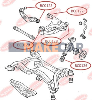 Сайлентблок заднего нижнего рычага передний внутренний Audi A4, A6 BCGUMA BC GUMA BC0129