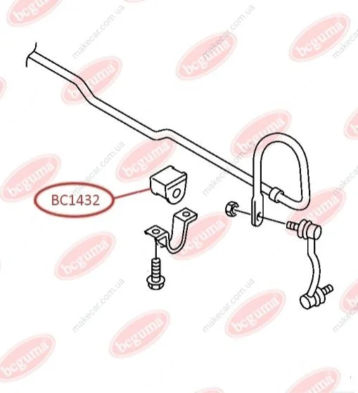 <strong>Втулка стабілізатора переднього MB Sprinter 209-318 (06-)(d=17mm) BCGUMA BC GUMA BC1432 (фото 1)</strong>