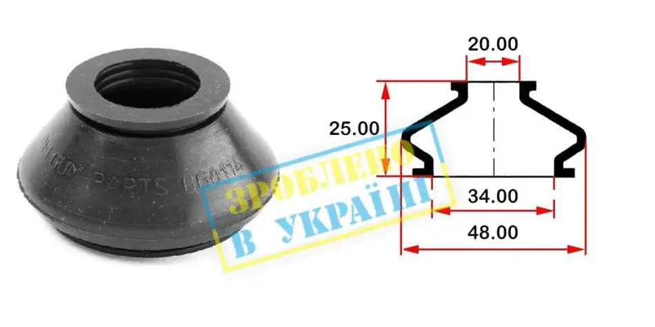 <strong>Пильовик опори BELGUM PARTS BG0114 (фото 1)</strong>