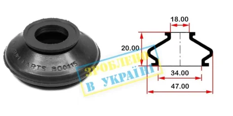 Пильовик кульової опори для Volkswagen BELGUM PARTS BG0115 фото товару