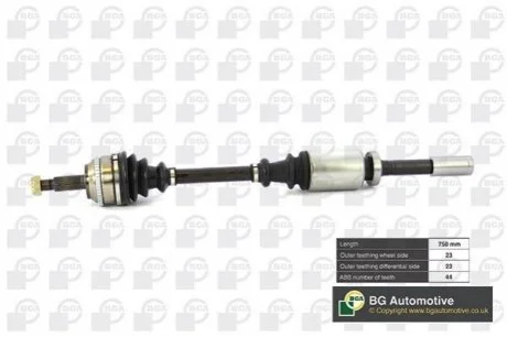 Піввісь для Renault BGA DS7303RA фото товару