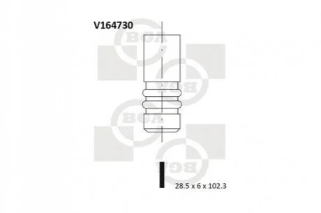 Клапан впускной Mercedes C-Class (CL203)/(S211) 02- для BGA V164730 фото товара