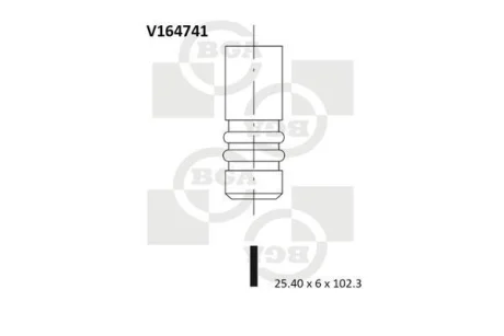 Клапан випуск. MB Sprinter 906 3.0CDI OM642 04- для BGA V164741 фото товара