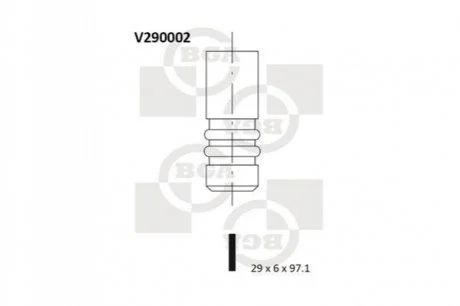 Клапан двигуна для BGA V290002 фото товару