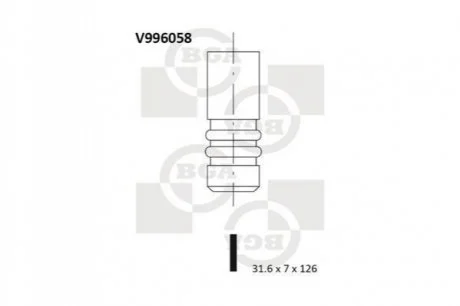 Клапан двигателя для KIA, Hyundai BGA V996058 фото товара