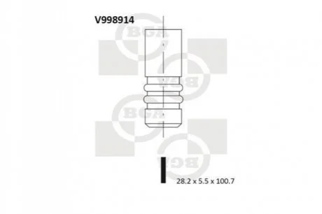 Клапан двигуна для BGA V998914 фото товару