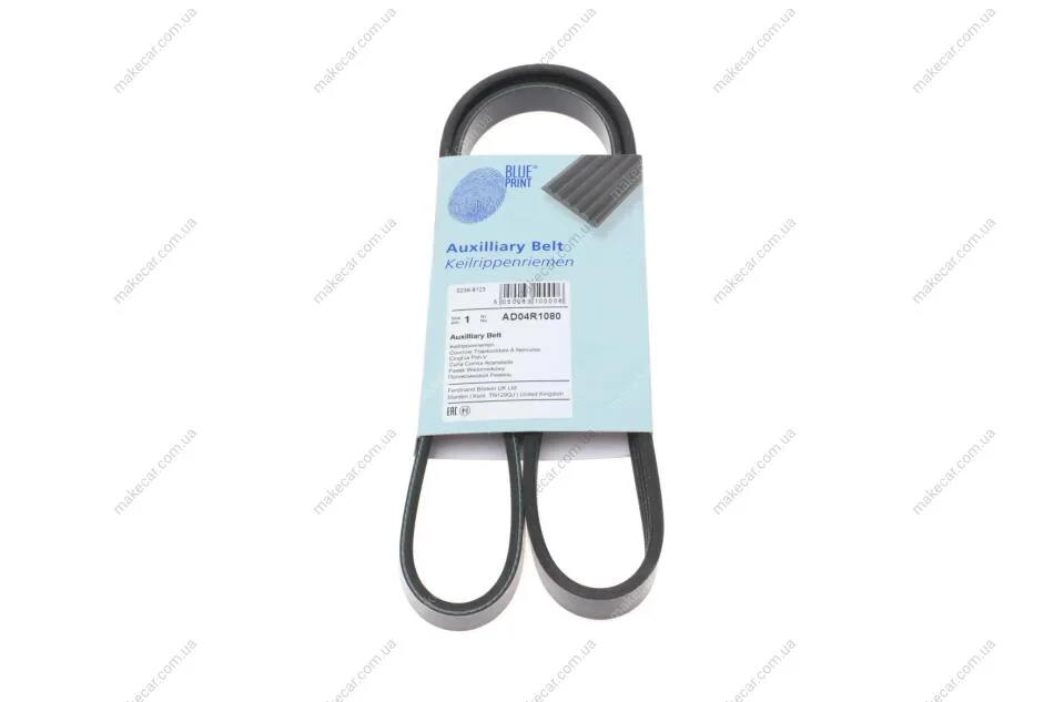 <strong>Ремінь генератора поліклиновий BLUE PRINT AD04R1080 (фото 1)</strong>