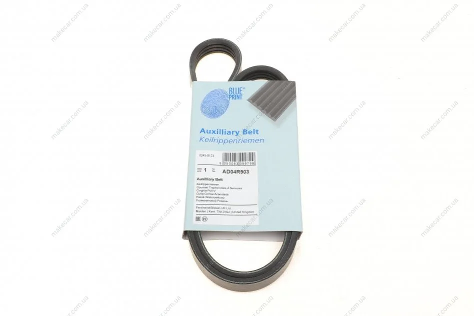 <strong>Ремінь генератора поліклиновий BLUE PRINT AD04R903 (фото 1)</strong>