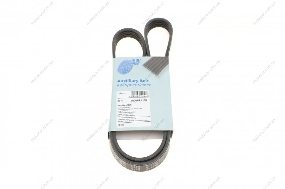 <strong>Ремінь генератора поліклиновий BLUE PRINT AD05R1138 (фото 1)</strong>