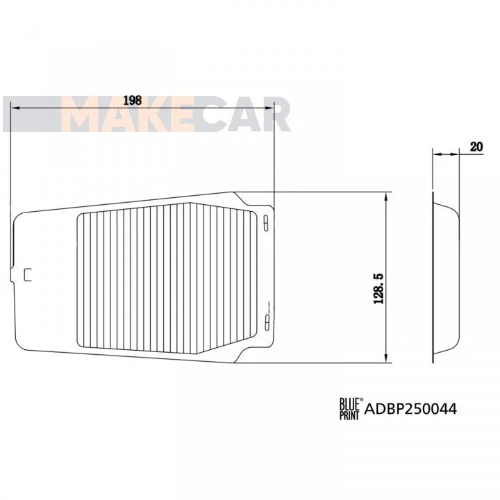 <strong>TOYOTA Повітряний фільтр COROLLA Ліфтбек (_E21_) 1.8 VVTi Hybrid (ZWE211) BLUE PRINT ADBP250044 (фото 1)</strong>