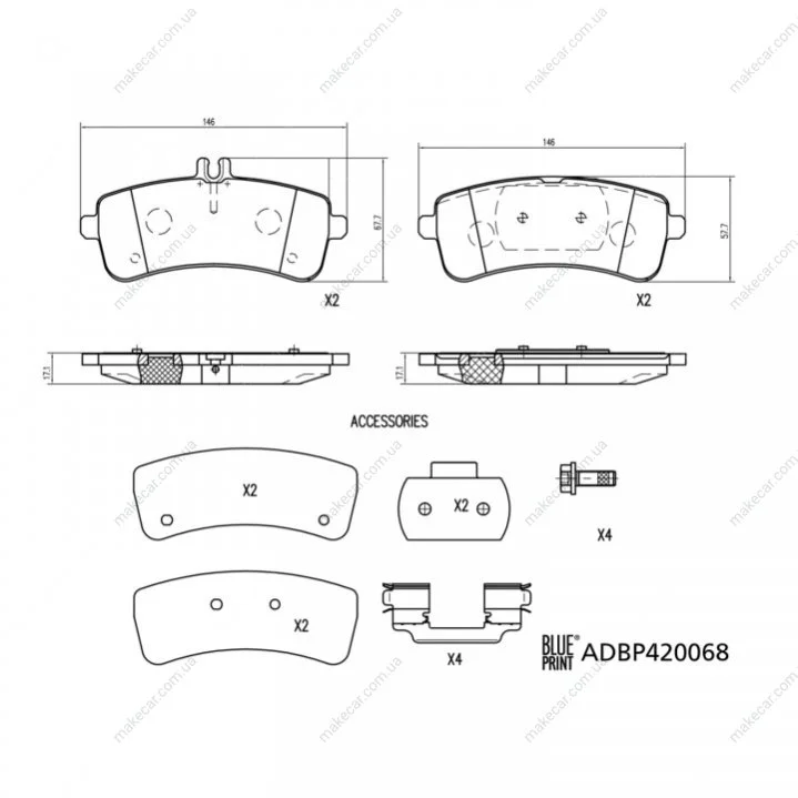 <strong>Гальм. колод. DB C205 BLUE PRINT ADBP420068 (фото 1)</strong>