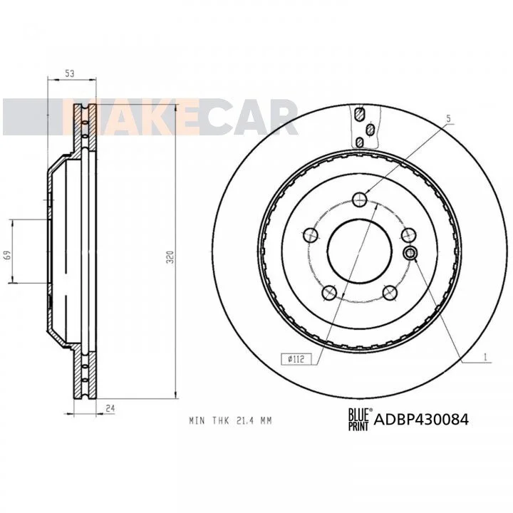 <strong>Диск гальм задн. DB S222 17- BLUE PRINT ADBP430084 (фото 1)</strong>