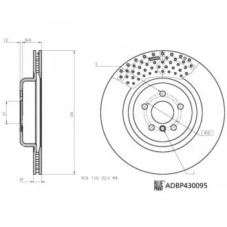 BMW Гальмівний диск задній X5 (G05, F95) xDrive 30 d 18-20 для BMW BLUE PRINT ADBP430095 фото товару