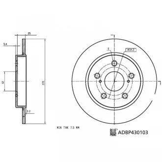 Гальмівний диск для BLUE PRINT ADBP430103 фото товару