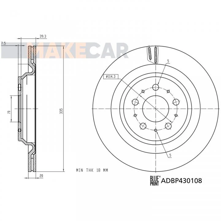 <strong>TESLA Диск гальм. задній MODEL 3 BLUE PRINT ADBP430108 (фото 1)</strong>