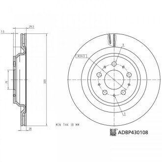 TESLA Диск гальм. задній MODEL 3 BLUE PRINT ADBP430108 фото товара