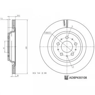 TESLA Диск гальм. задній MODEL 3 для BLUE PRINT ADBP430108 фото товару