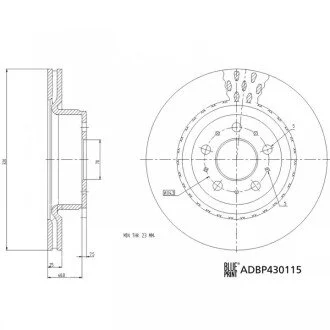 TESLA диск гальм. передній Model 3 для BLUE PRINT ADBP430115 фото товару