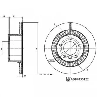 DB Гальмівний диск задній G-CLASS (W463) AMG G 63 (463.272) 15-18 для Mercedes BLUE PRINT ADBP430122 фото товару