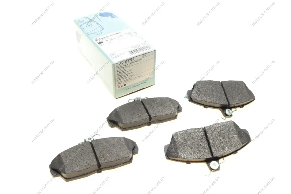 <strong>Комплект гальмівних колодок з 4 шт. дисків BLUE PRINT ADH24260 (фото 1)</strong>