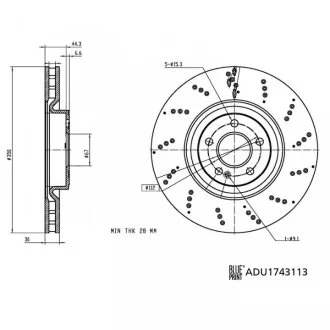 DB диск гальмівний перед. W177/W247 для BLUE PRINT ADU1743113 фото товару