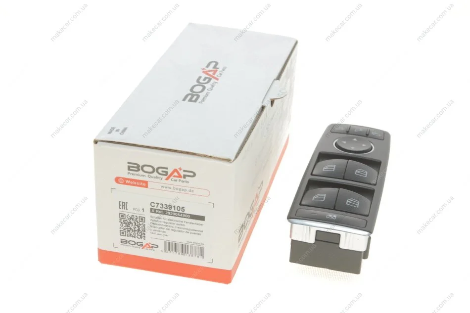 <strong>Кнопка склопідйомника BOGAP C7339105 (фото 1)</strong>