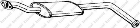 Глушник, алюміній. сталь, середн. частина RENAULT CLIO 1.8i (03/91 - 00/98) BOSAL 200-443 (фото 1)