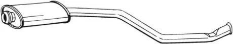 Глушник, алюм. сталь, середня частина CITROEN XSARA 00-02 (279-095) для BOSAL 279095 фото товару