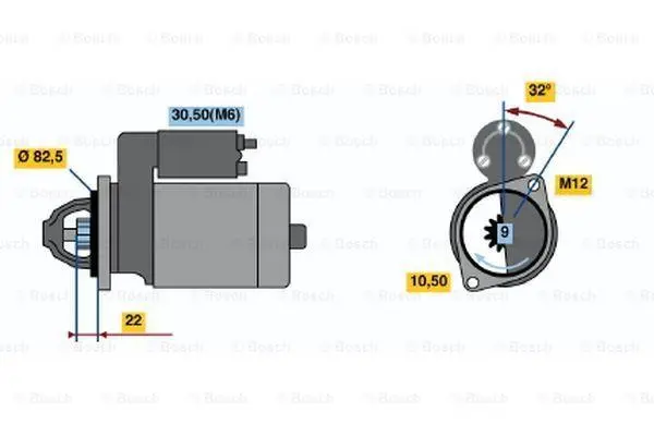 <strong>Стартер відновлений OPEL Astra H 04-14, Astra G 98-08, Vectra B 95-02, Omega B 93-03, Frontera A 91-98; CHEVROLET Lacetti 04-13; DAEWOO Lacetti Premiere 09-11 BOSCH 0001107045 (фото 1)</strong>