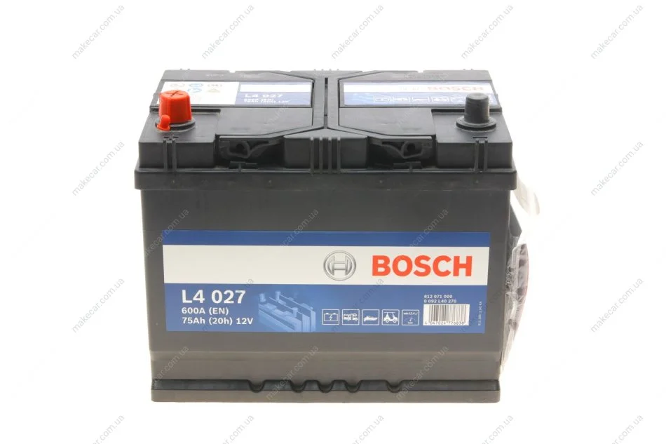 <strong>Акумулятор Bosch 12В/75Аг/600А/18,1кг BOSCH 0 092 L40 270 (фото 1)</strong>