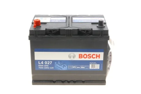 Акумулятор Bosch 12В/75Аг/600А/18,1кг для BOSCH 0 092 L40 270 фото товару