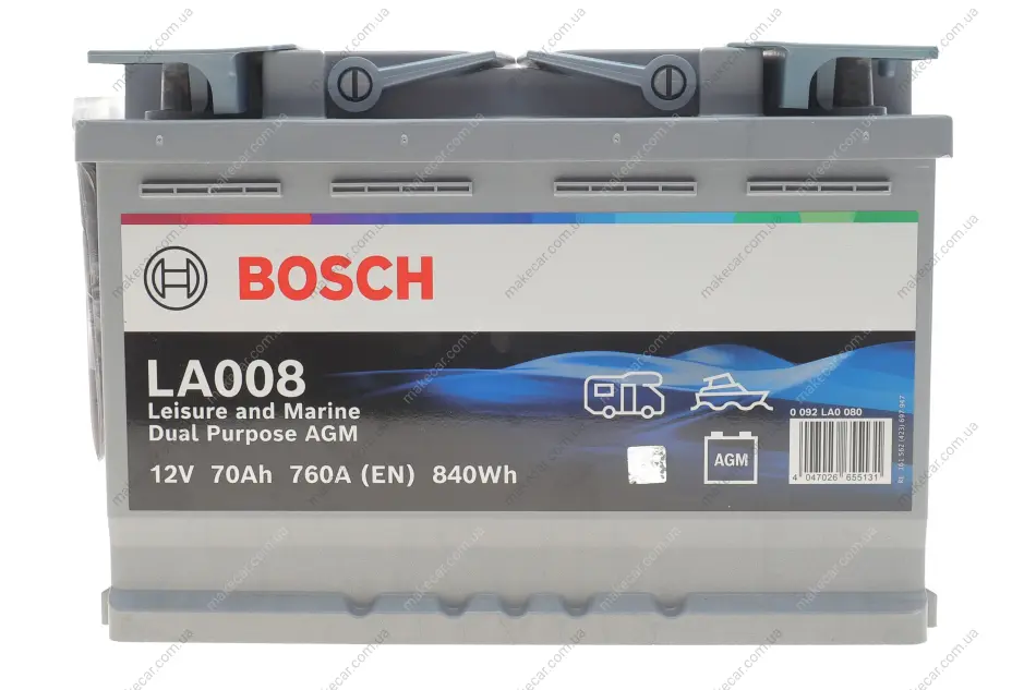 <strong>Акумулятор Bosch 12В/70/760/20,09кг BOSCH 0 092 LA0 080 (фото 1)</strong>