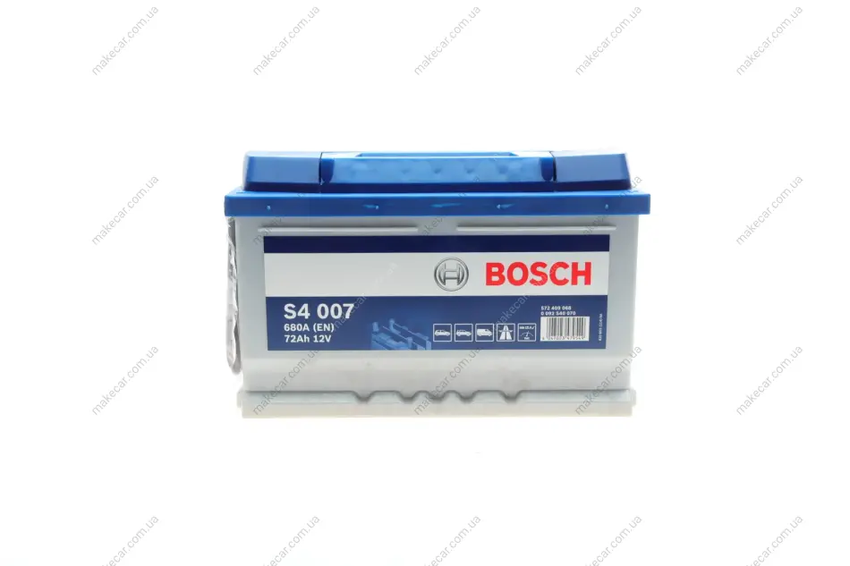 <strong>Акумулятор Bosch (низкий) S4 Silver 72Ah, EN 680 правий "+" 278х175х175 (ДхШхВ) BOSCH 0 092 S40 070 (фото 1)</strong>