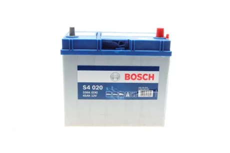 Акумулятор Bosch (J)ТК S4 Silver 45Ah, EN 330 правий "+" 238x129x227 (ДхШхВ) для BOSCH 0092S40200 фото товару