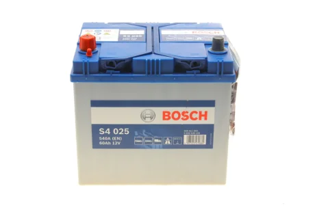 Акумулятор Bosch (J) S4 Silver 60Ah, EN 540 лівий "+" 232x173x225 (ДхШхВ) для BOSCH 0 092 S40 250 фото товару