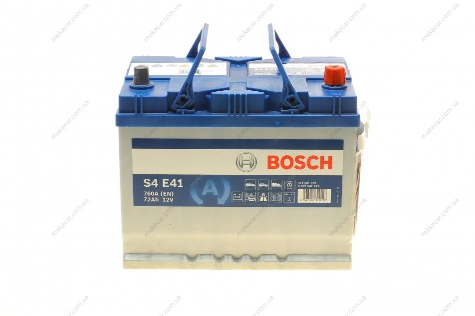 <strong>Акумулятор Bosch S4 EFB 72Аh, EN 760 правий + 260,7х175х218,5 (ДхШхВ) с-ма START-STOP (J) BOSCH 0 092 S4E 410 (фото 1)</strong>