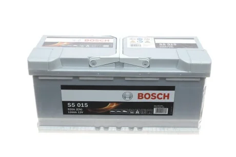 Акумулятор Bosch S5 Silver Plus 110Ah, EN920 правий "+" 393х175х190 (ДхШхВ) для Mercedes, Volkswagen, Maserati, Aston Martin, Peugeot BOSCH 0 092 S50 150 фото товару