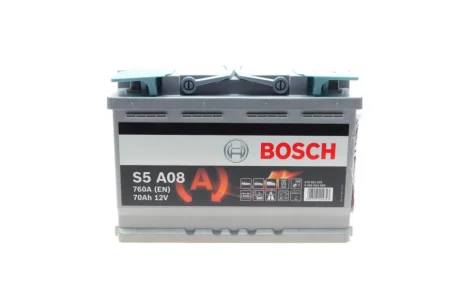 Акумулятор Bosch S5 AGM 70Ah, EN 760 правий "+" 278x175x190 (ДхШхВ) с-ма START-STOP для BOSCH 0 092 S5A 080 фото товару