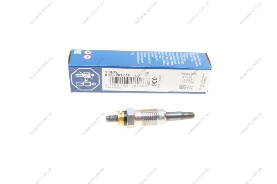 <strong>Свічки накалу/свічки нагріву BOSCH 0250201050 (фото 1)</strong>