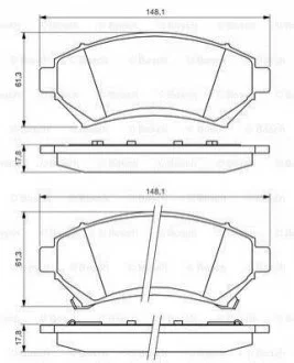Колодки гальмівні дискові для Buick, Opel, Chevrolet, Pontiac, Oldsmobile BOSCH 0 986 424 466 фото товару