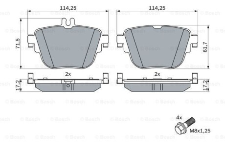 DB К-кт гальмівних колодок задн. W213 BOSCH 0986424859 фото товара