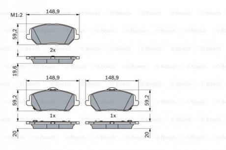 Колодки гальмівні дискові (комплект 4 шт) BOSCH 0 986 424 862 фото товару